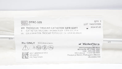 Teleflex DTRC-32S Thoracic Trocar Cath. Soft 32 Fr. (x)